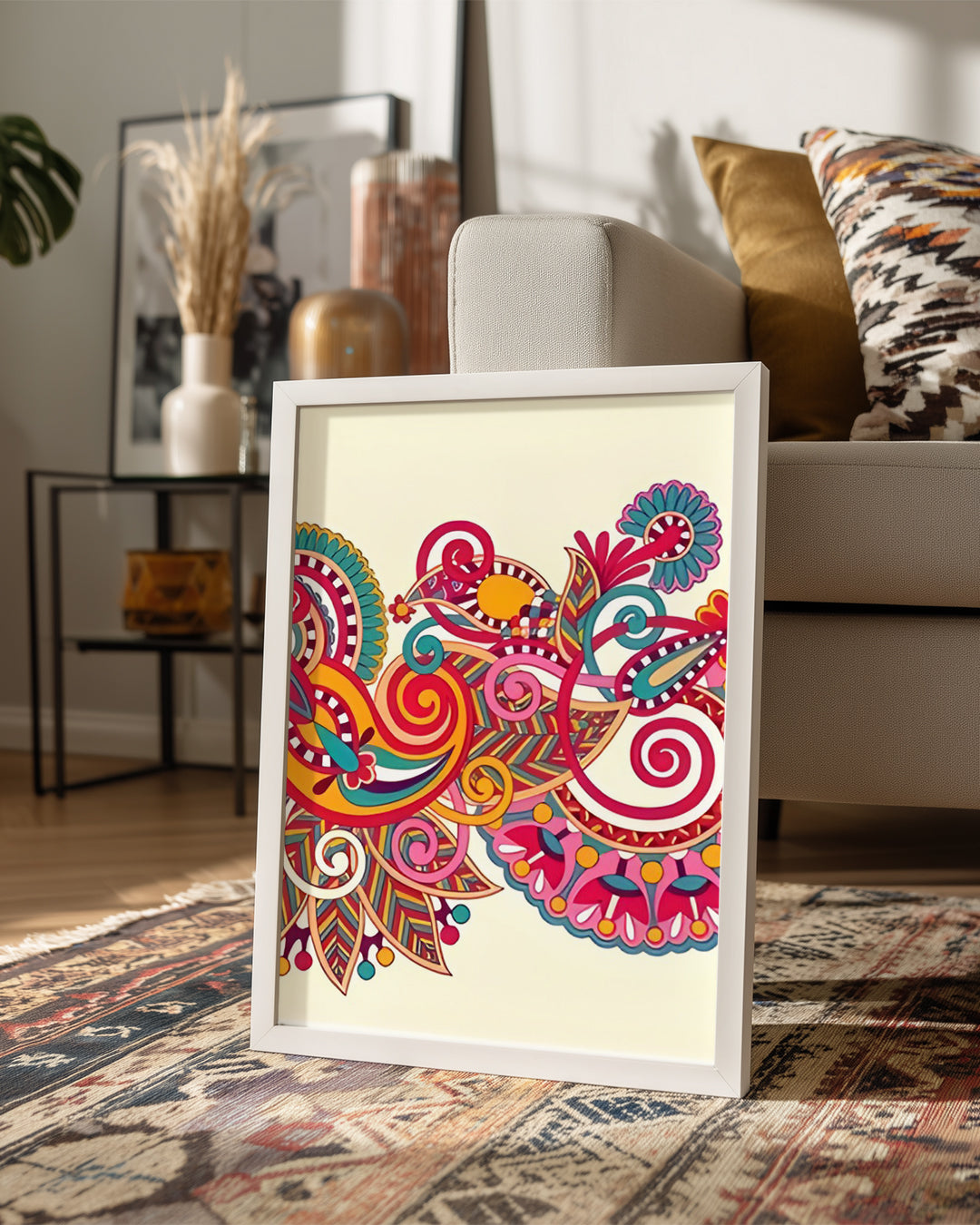 Renkli Motifler - Canlı Desen Çalışması Poster Tablosu