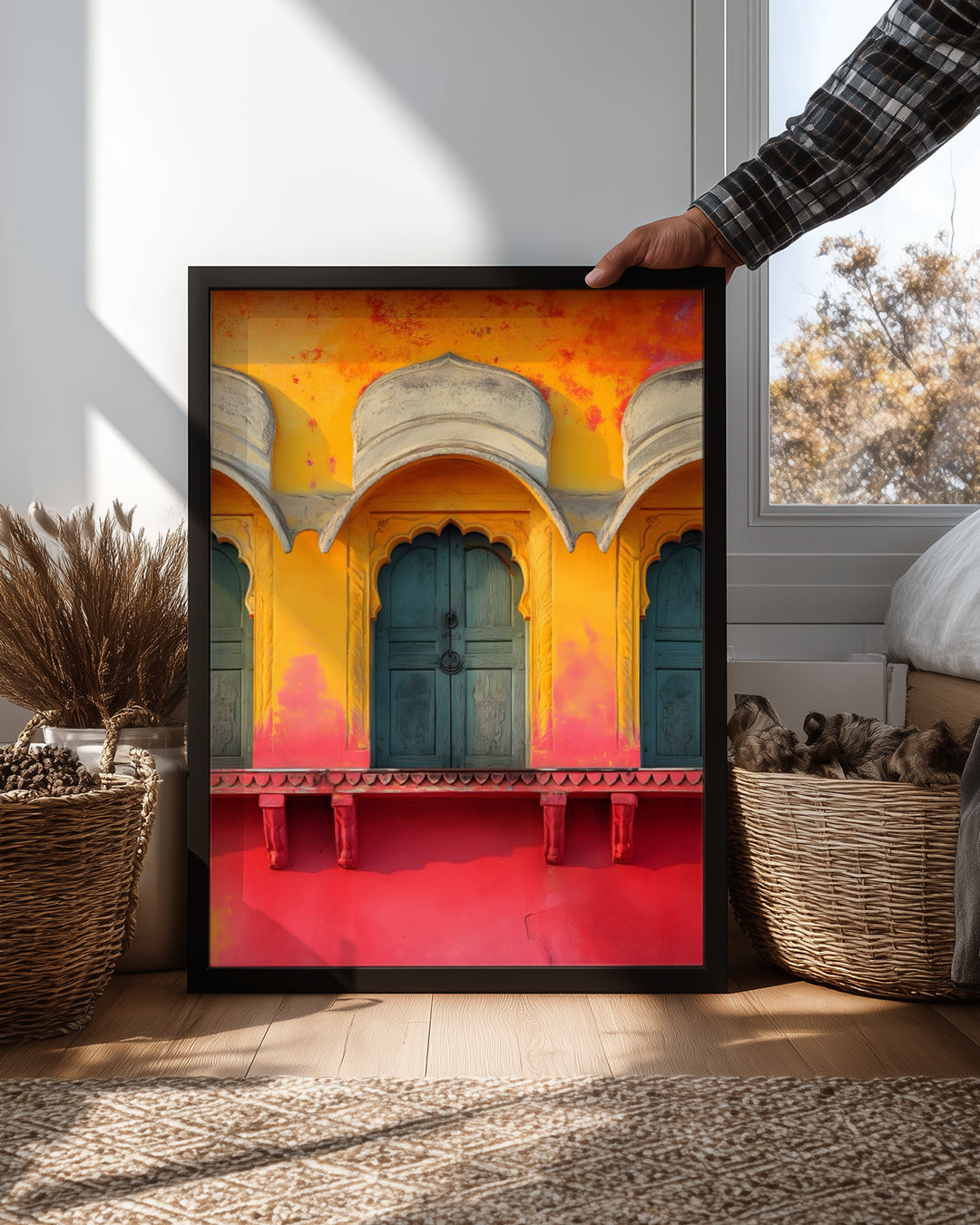 Renkli Pencereler - Canlı Duvar Tasarımı Poster Tablosu