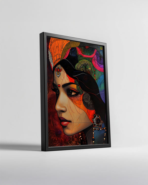 Renkli Portre Çalışması - Geleneksel Temalı Sanat Eseri Poster Tablosu