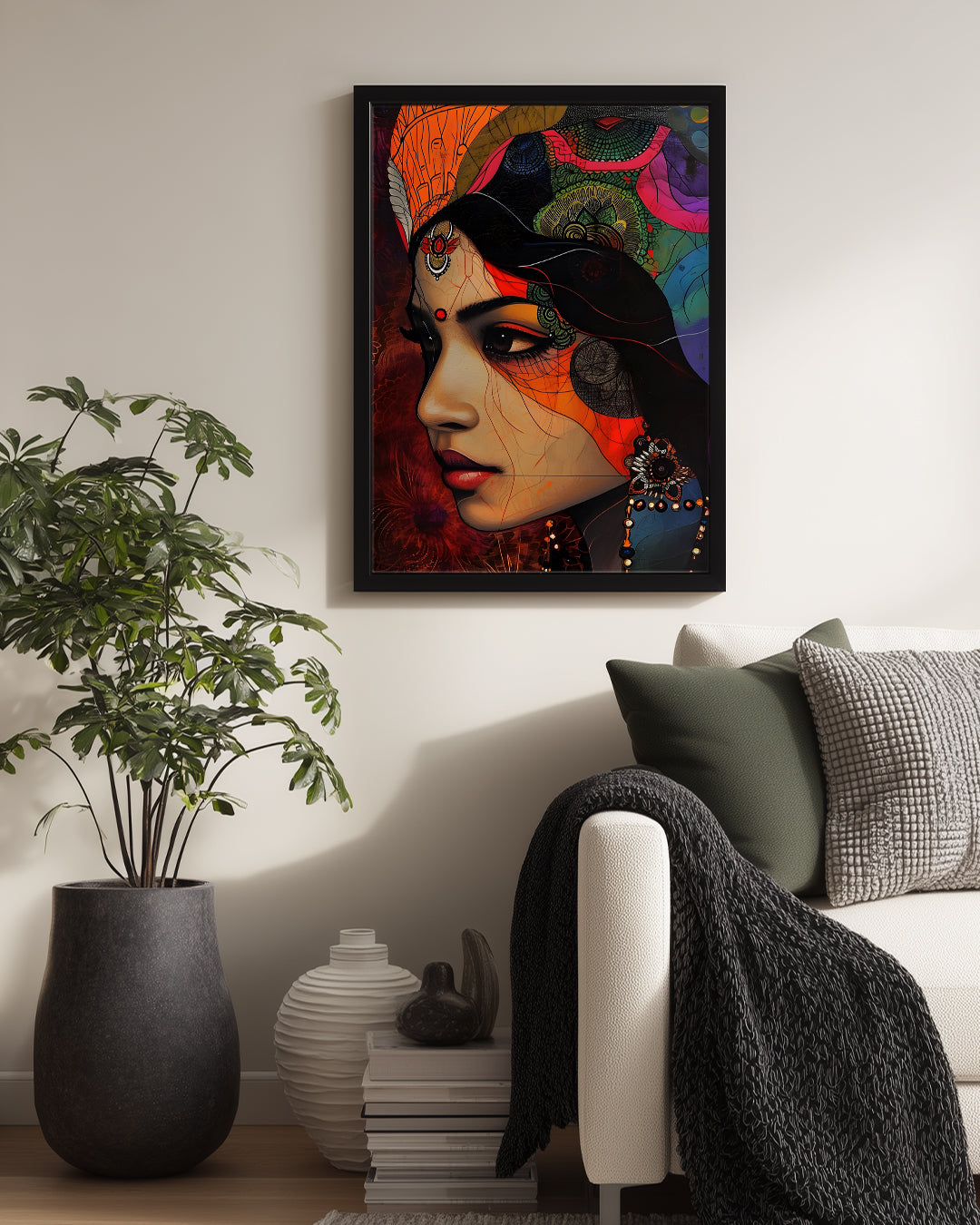 Renkli Portre Çalışması - Geleneksel Temalı Sanat Eseri Poster Tablosu
