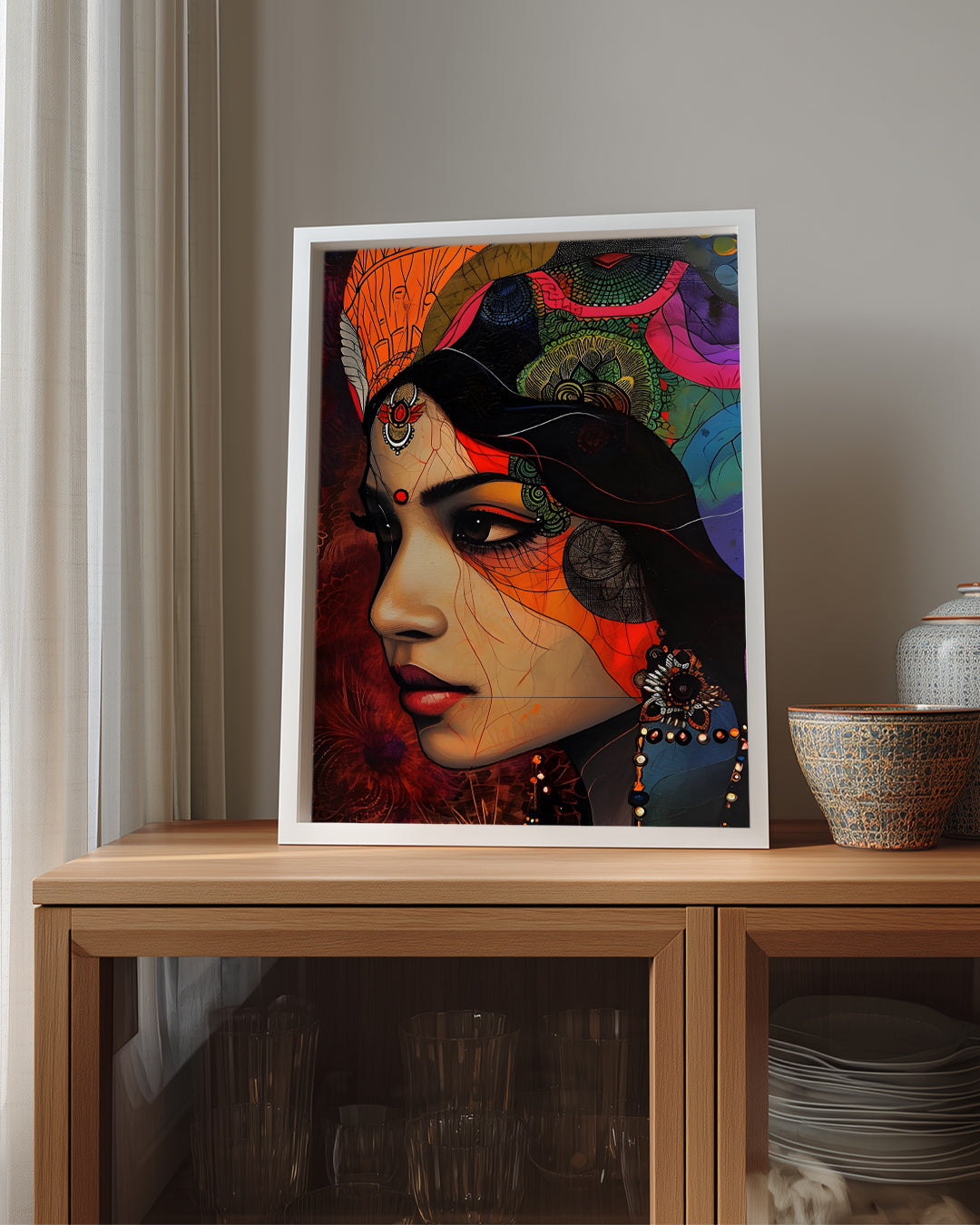 Renkli Portre Çalışması - Geleneksel Temalı Sanat Eseri Poster Tablosu