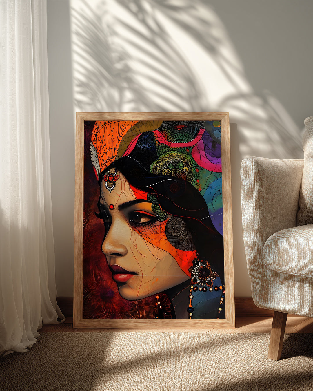 Renkli Portre Çalışması - Geleneksel Temalı Sanat Eseri Poster Tablosu