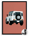 Retro Arazi Aracı - Minimalist Çizim Poster Tablosu