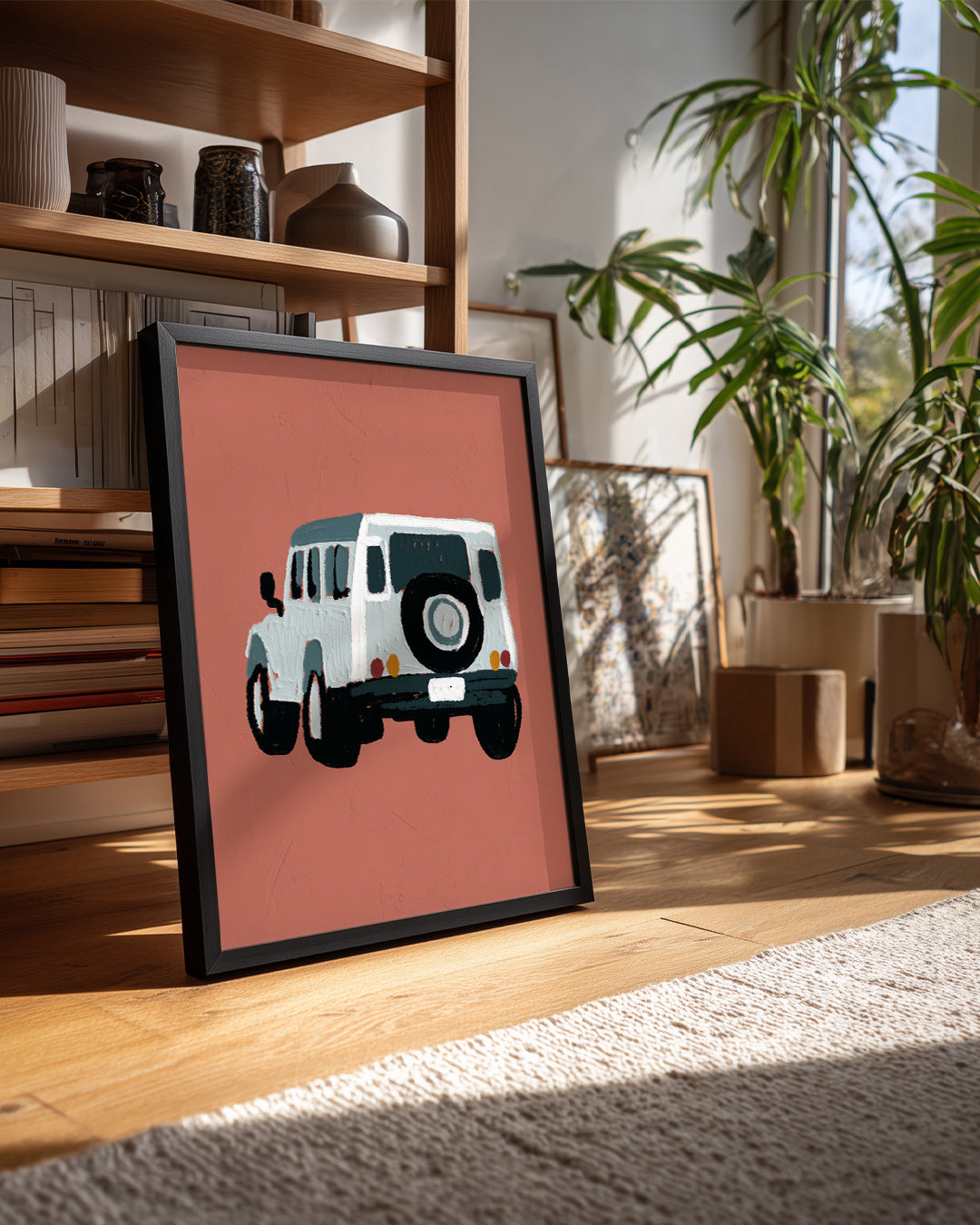 Retro Arazi Aracı - Minimalist Çizim Poster Tablosu