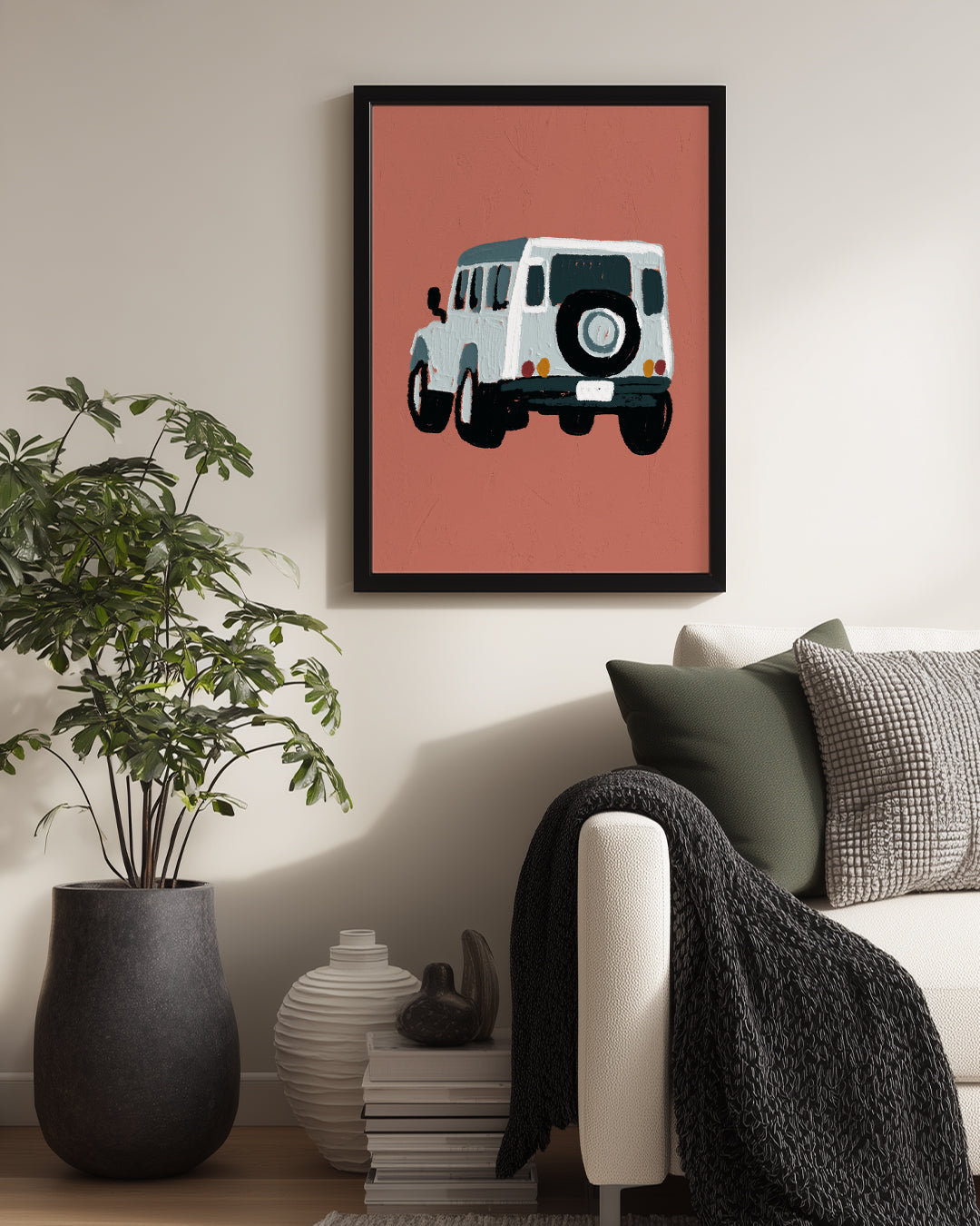 Retro Arazi Aracı - Minimalist Çizim Poster Tablosu