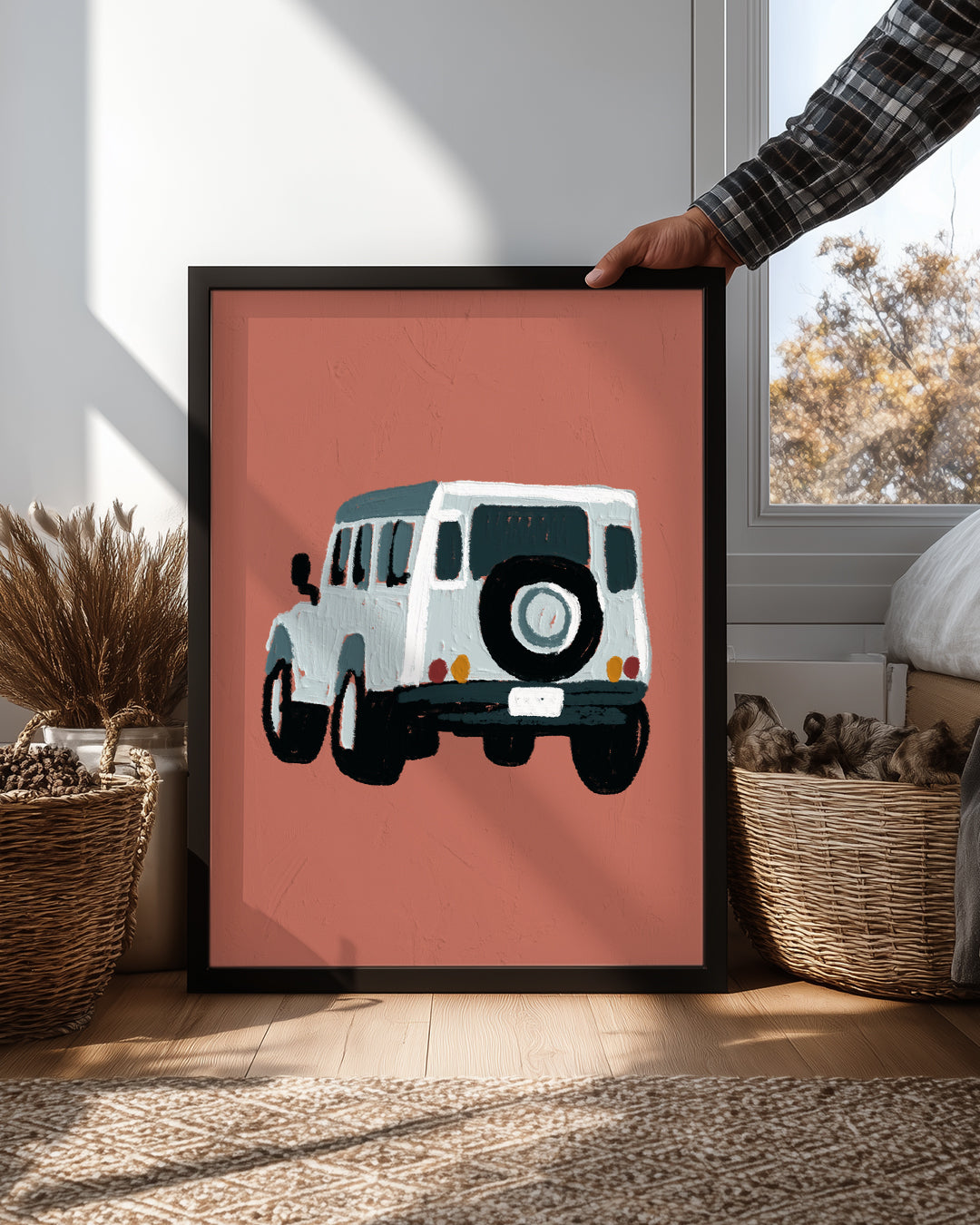 Retro Arazi Aracı - Minimalist Çizim Poster Tablosu