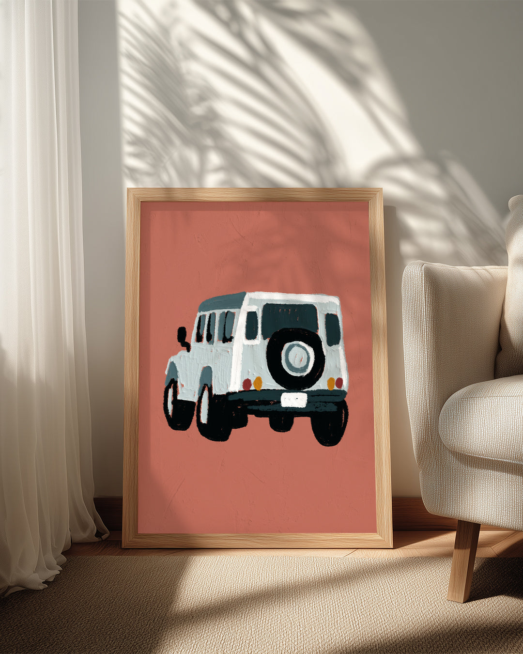 Retro Arazi Aracı - Minimalist Çizim Poster Tablosu