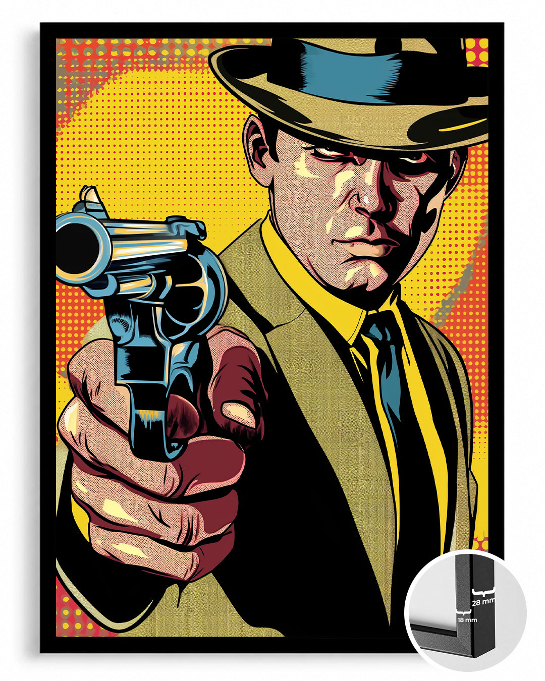 Retro Dedektif - Pop Art Stil Poster Tablosu