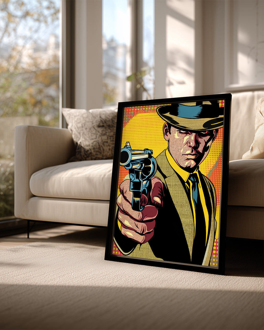 Retro Dedektif - Pop Art Stil Poster Tablosu