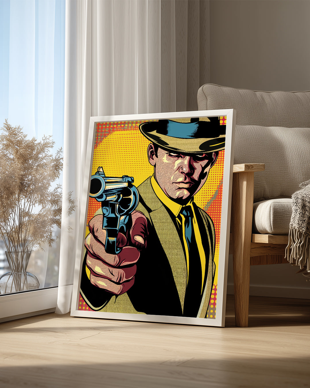 Retro Dedektif - Pop Art Stil Poster Tablosu