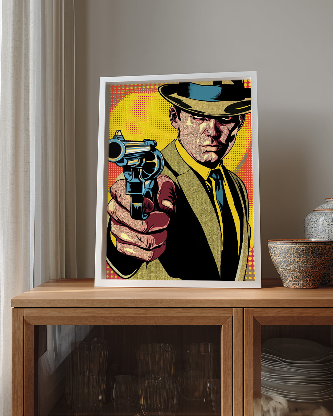 Retro Dedektif - Pop Art Stil Poster Tablosu