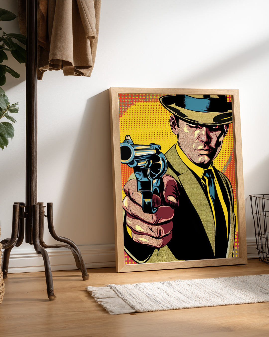 Retro Dedektif - Pop Art Stil Poster Tablosu