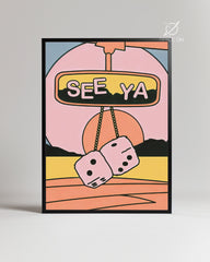 Retro Dice Poster Tablosu