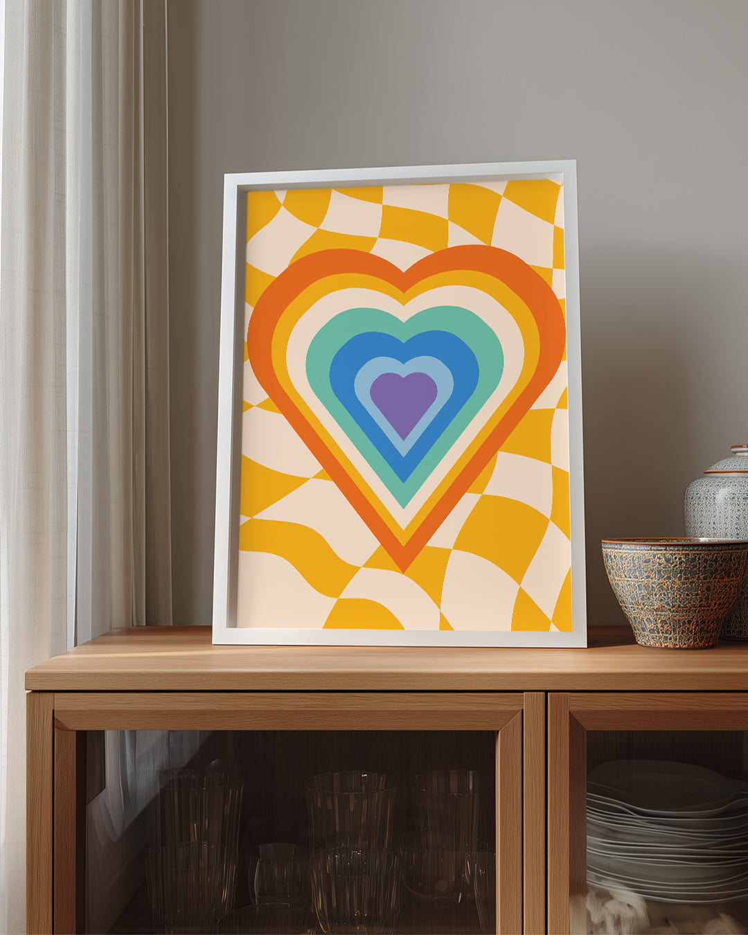 Retro Heart Poster Tablosu