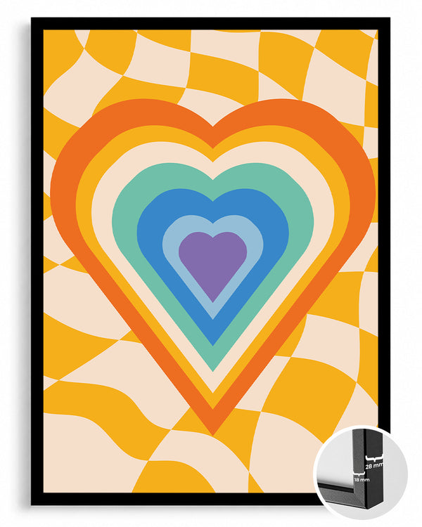 Retro Heart Poster Tablosu