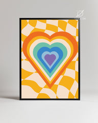 Retro Heart Poster Tablosu