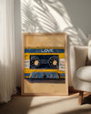 Retro Kaset - Sarı Mavi Aşk Teması Poster Tablosu