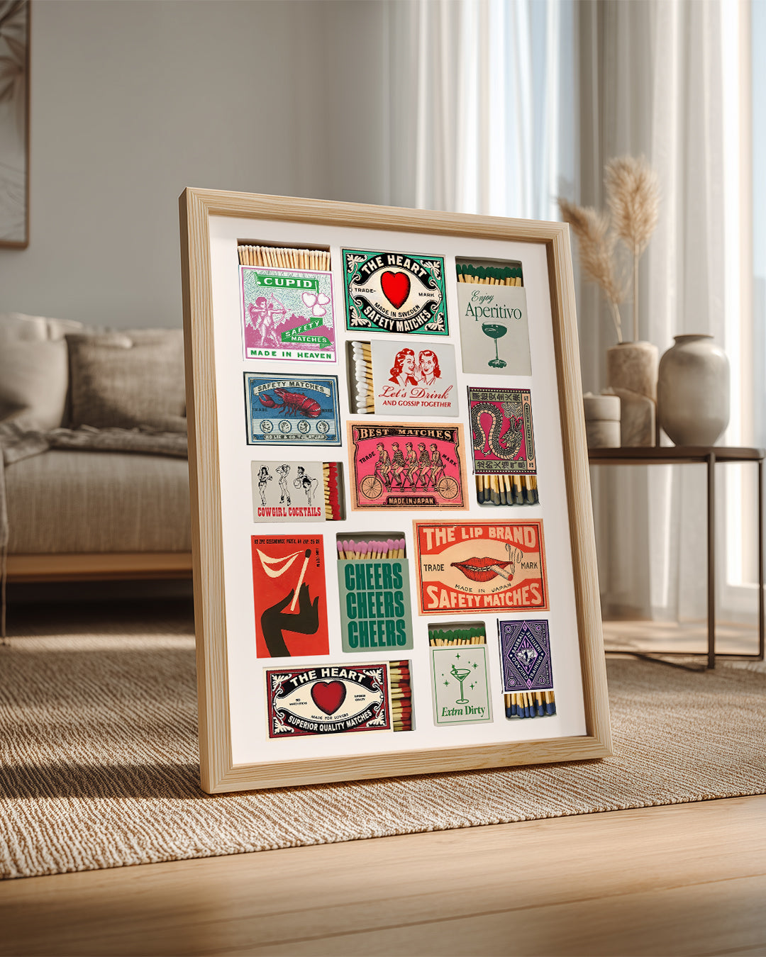 Retro Kibrit Kutuları - Renkli Vintage Tasarımlar Poster Tablosu