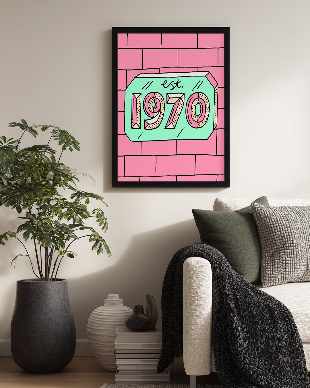 Retro Yıl - Pastel Renkli Tasarım Poster Tablosu