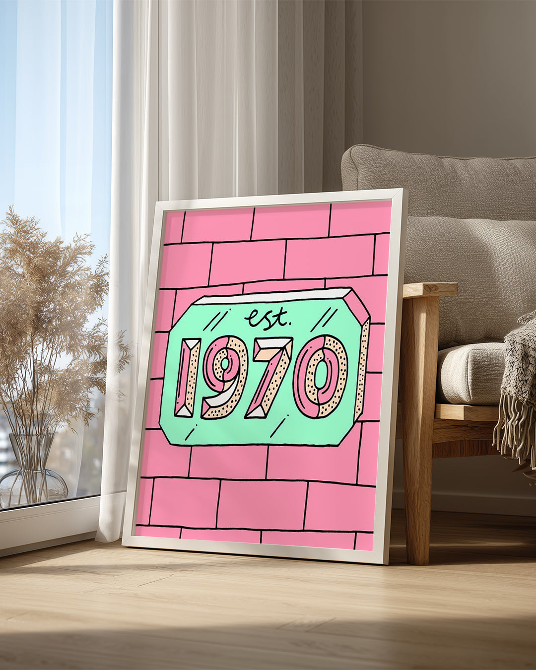 Retro Yıl - Pastel Renkli Tasarım Poster Tablosu