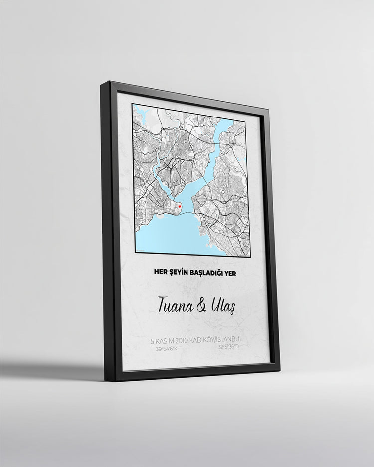 Seni İlk Gördüğüm Yer Poster Tablosu (Kare)