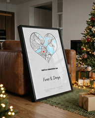 Seni İlk Gördüğüm Yer Poster Tablosu (Kalp)