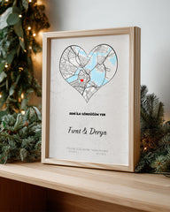 Seni İlk Gördüğüm Yer Poster Tablosu (Kalp)