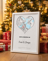 Seni İlk Gördüğüm Yer Poster Tablosu (Kalp)