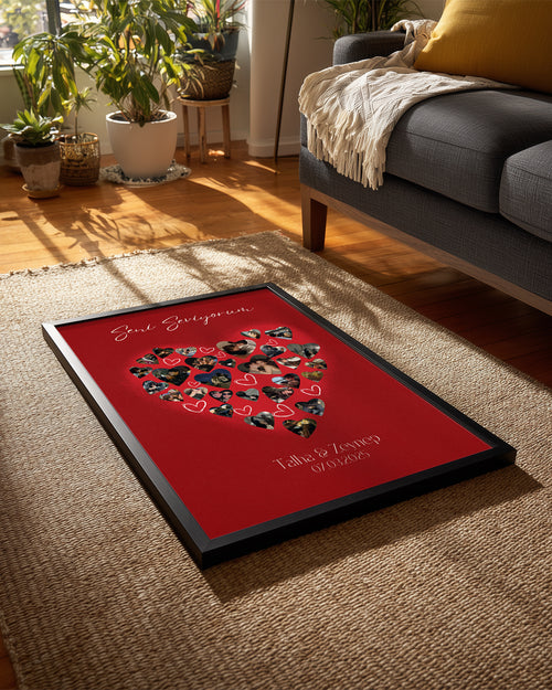 Seni Seviyorum Kalp Kolaj Poster Tablo