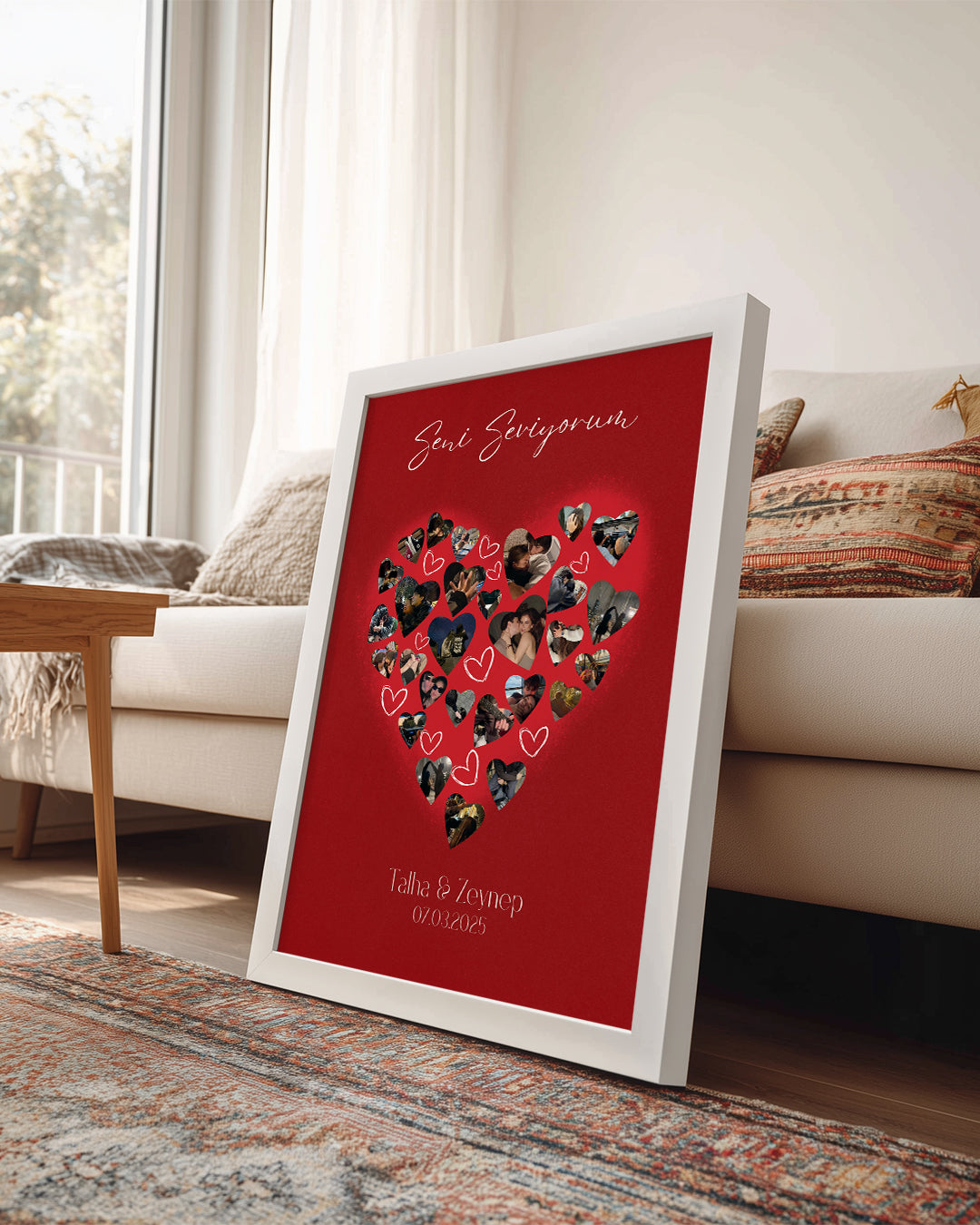 Seni Seviyorum Kalp Kolaj Poster Tablo