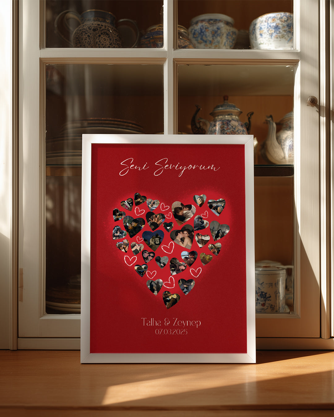 Seni Seviyorum Kalp Kolaj Poster Tablo