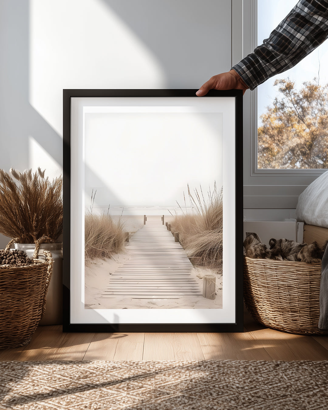 Sahil Yolu - Ahşap Yürüyüş Yolu Poster Tablosu