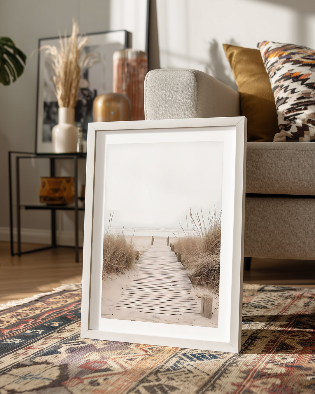 Sahil Yolu - Ahşap Yürüyüş Yolu Poster Tablosu
