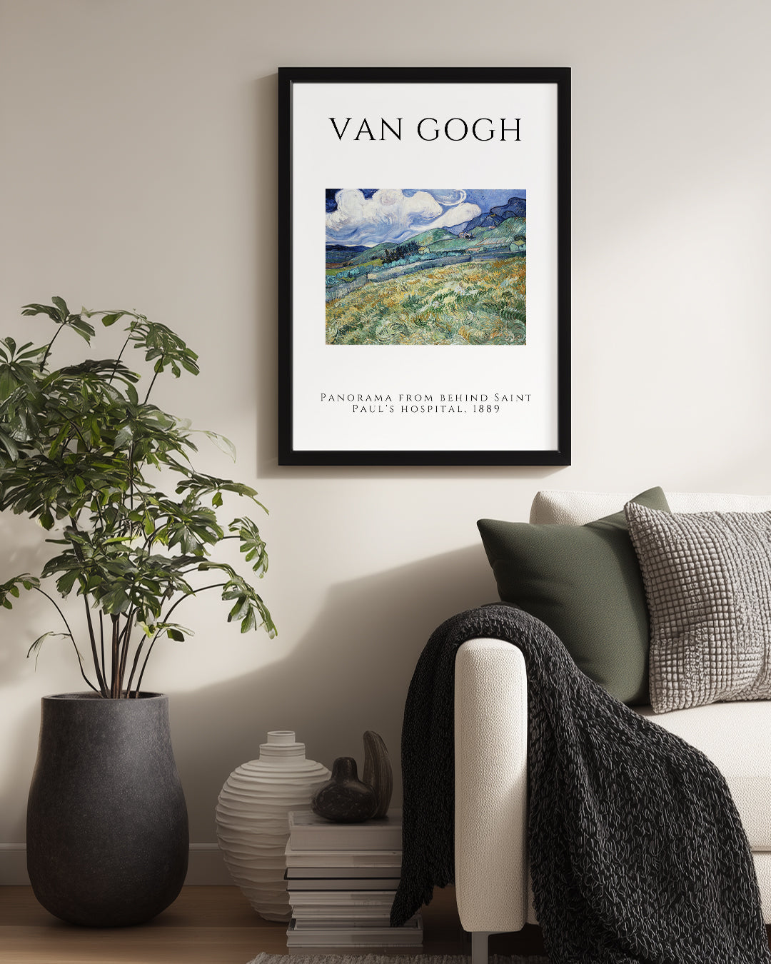 Saint Paulun Hastanesinin Arkasından Panorama - Vincent van Gogh - 1889 Poster Tablosu