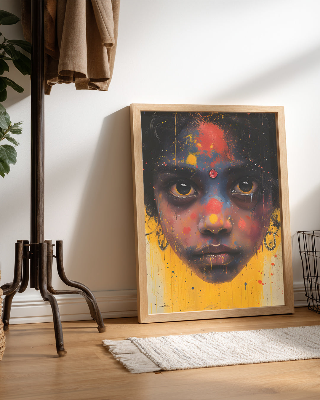 Sanat Eseri - Renkli Yüz İfadesi ve Duygu İzleri Poster Tablosu