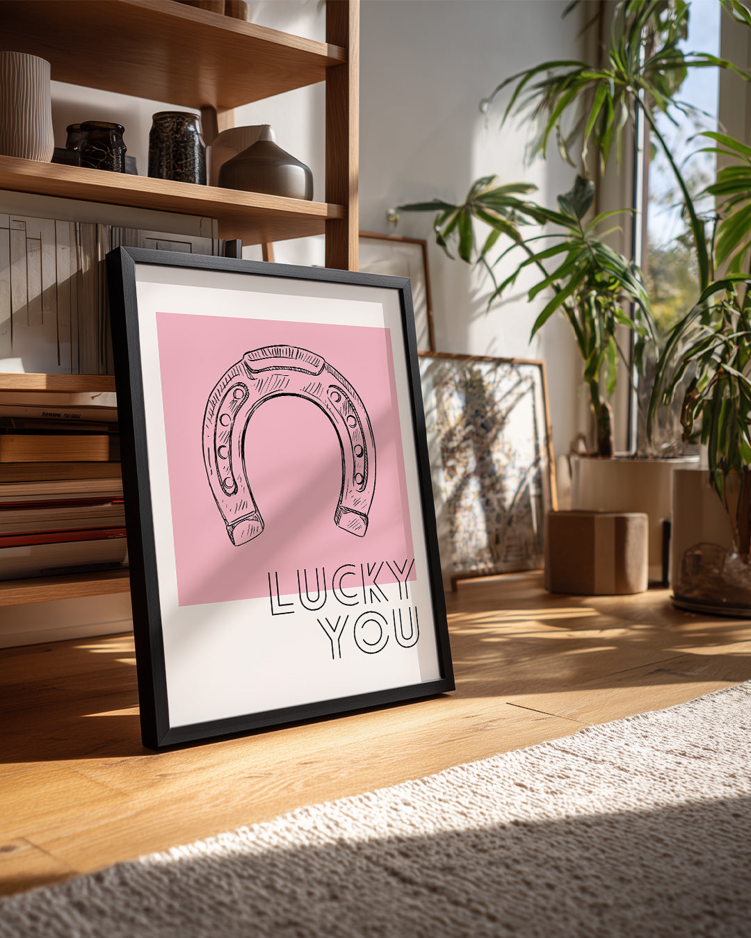 Şans Nalı - Pembe Arka Plan Poster Tablosu