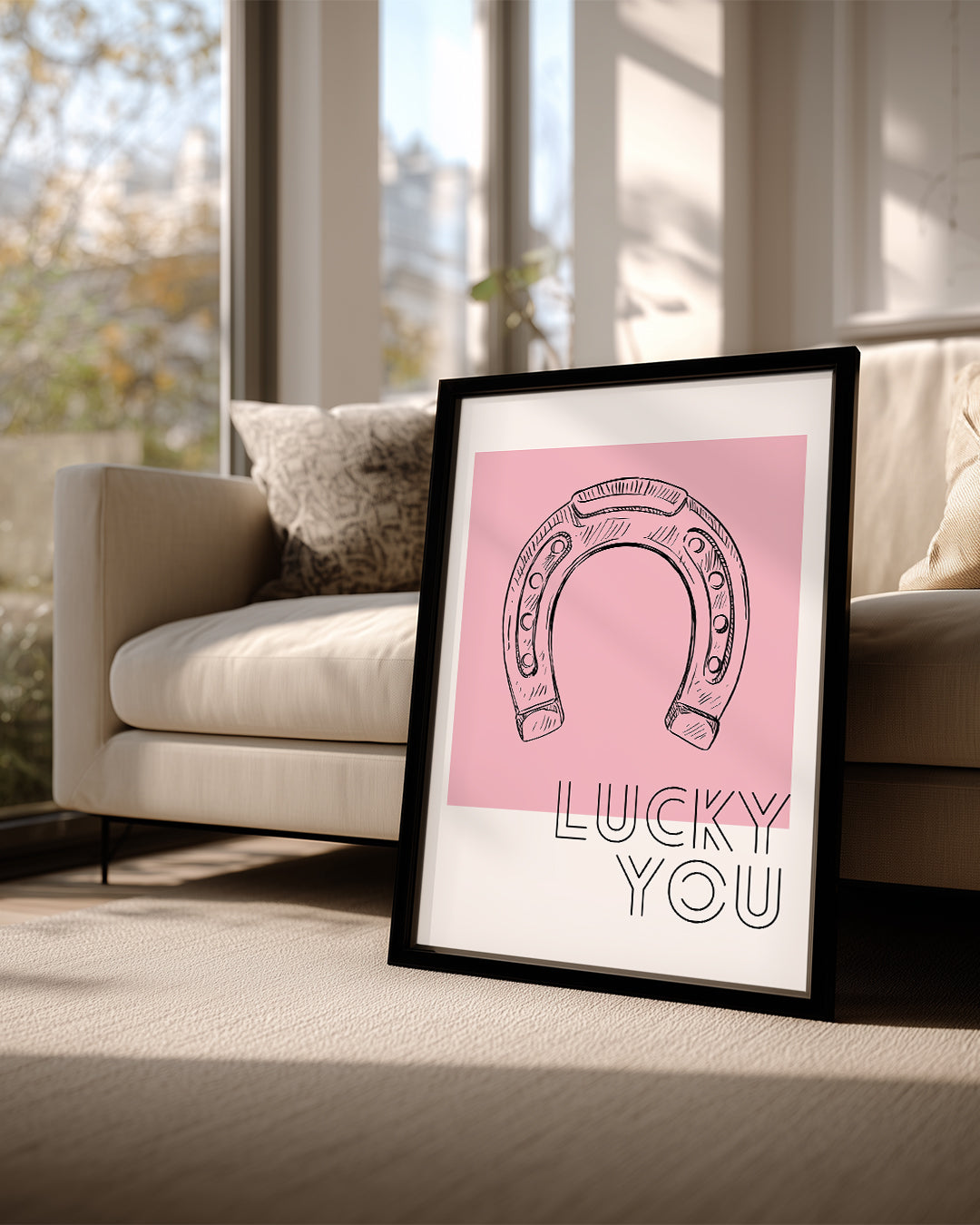 Şans Nalı - Pembe Arka Plan Poster Tablosu