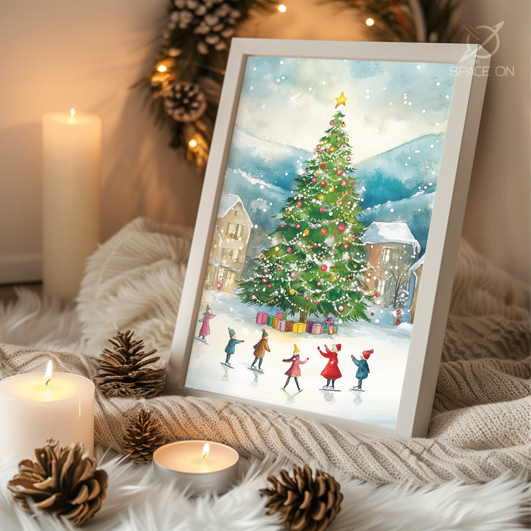 Santa Workshop Scene Poster Tablosu