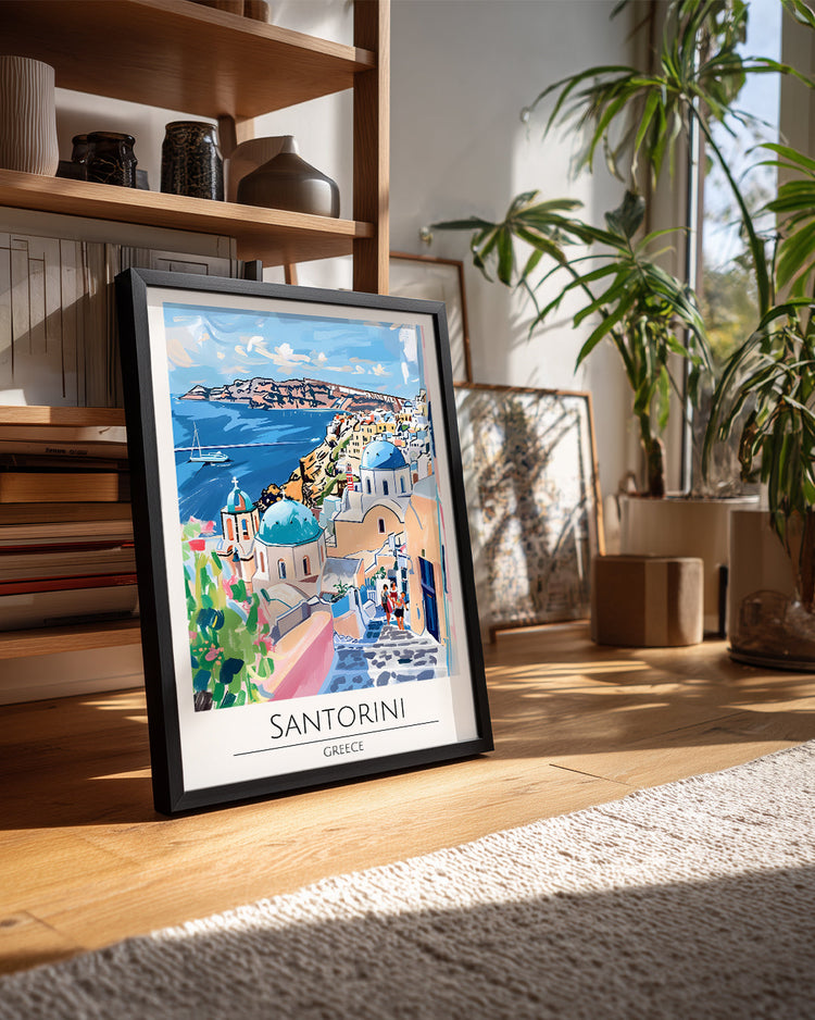 Santorini Yunanistan Poster Tablosu
