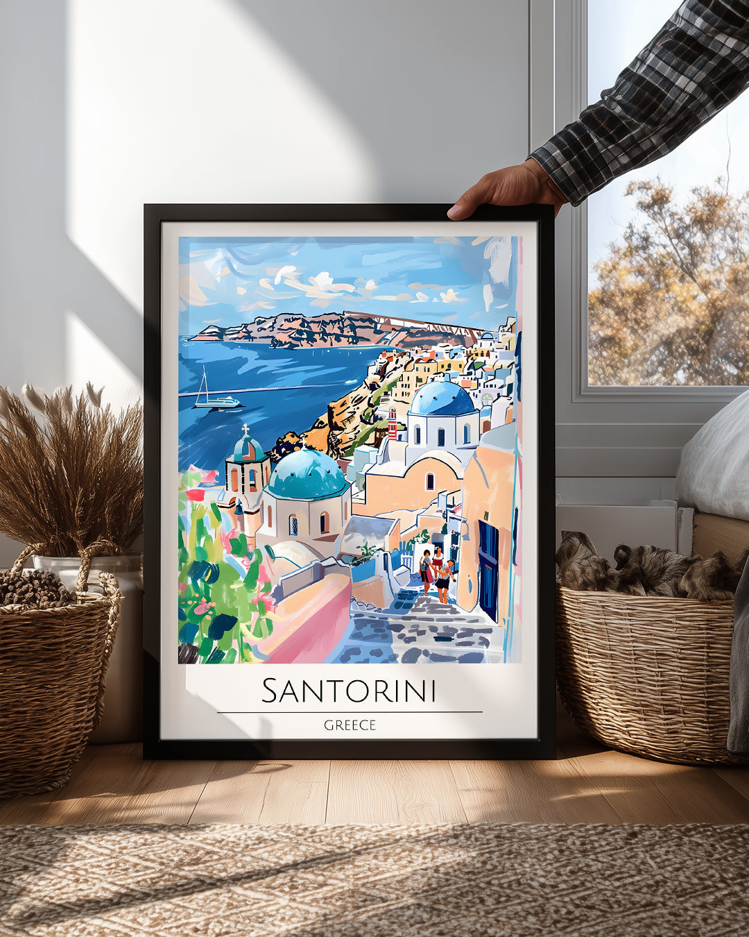 Santorini Yunanistan Poster Tablosu