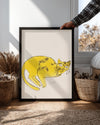 Sarı Kedi Çizimi - Sevimli Ve Yaratıcı Tasarım Poster Tablosu