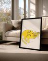 Sarı Kedi Çizimi - Sevimli Ve Yaratıcı Tasarım Poster Tablosu