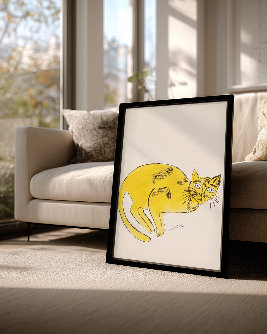 Sarı Kedi Çizimi - Sevimli Ve Yaratıcı Tasarım Poster Tablosu