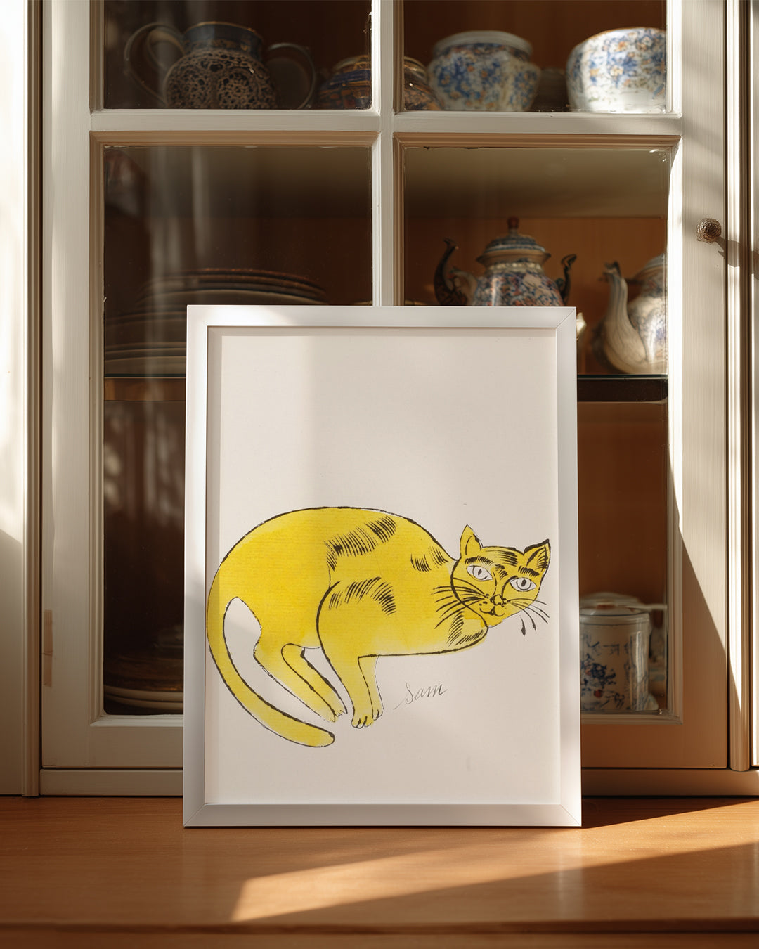 Sarı Kedi Çizimi - Sevimli Ve Yaratıcı Tasarım Poster Tablosu