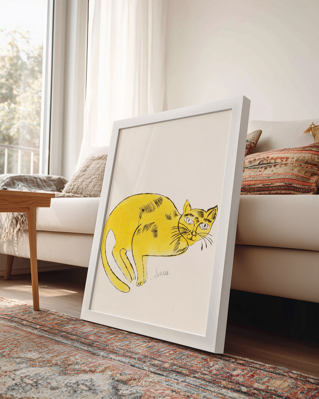 Sarı Kedi Çizimi - Sevimli Ve Yaratıcı Tasarım Poster Tablosu