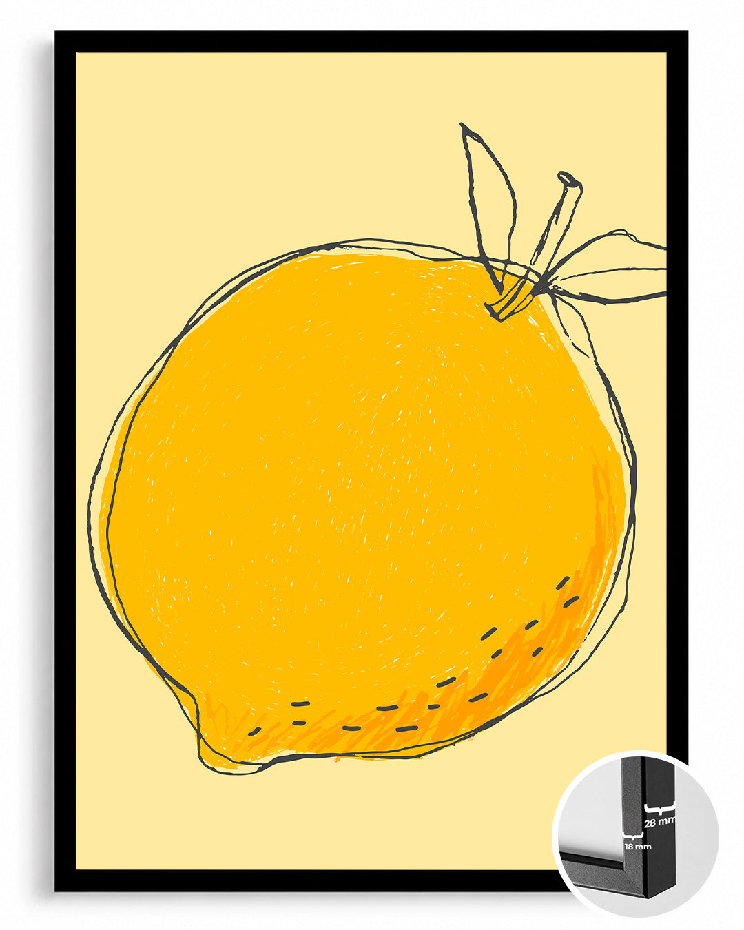 Sarı Limon - Çizim Tasarımı Poster Tablosu