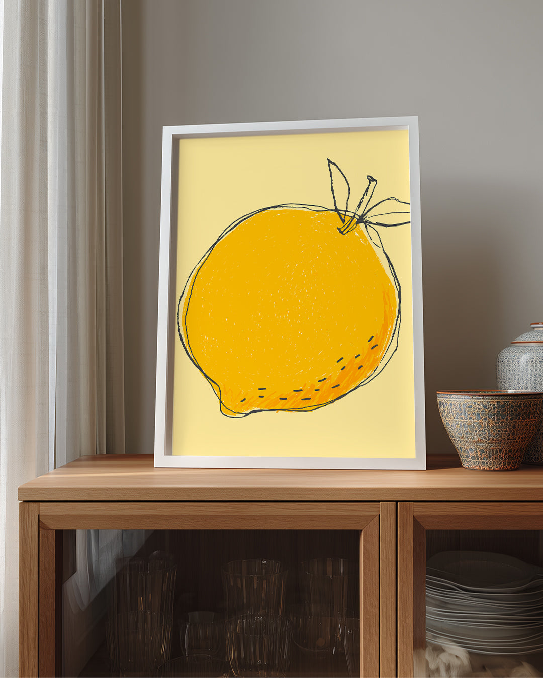 Sarı Limon - Çizim Tasarımı Poster Tablosu