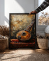 Saz Enstrümanı - Geleneksel Müzik Aleti İllüstrasyonu Poster Tablosu