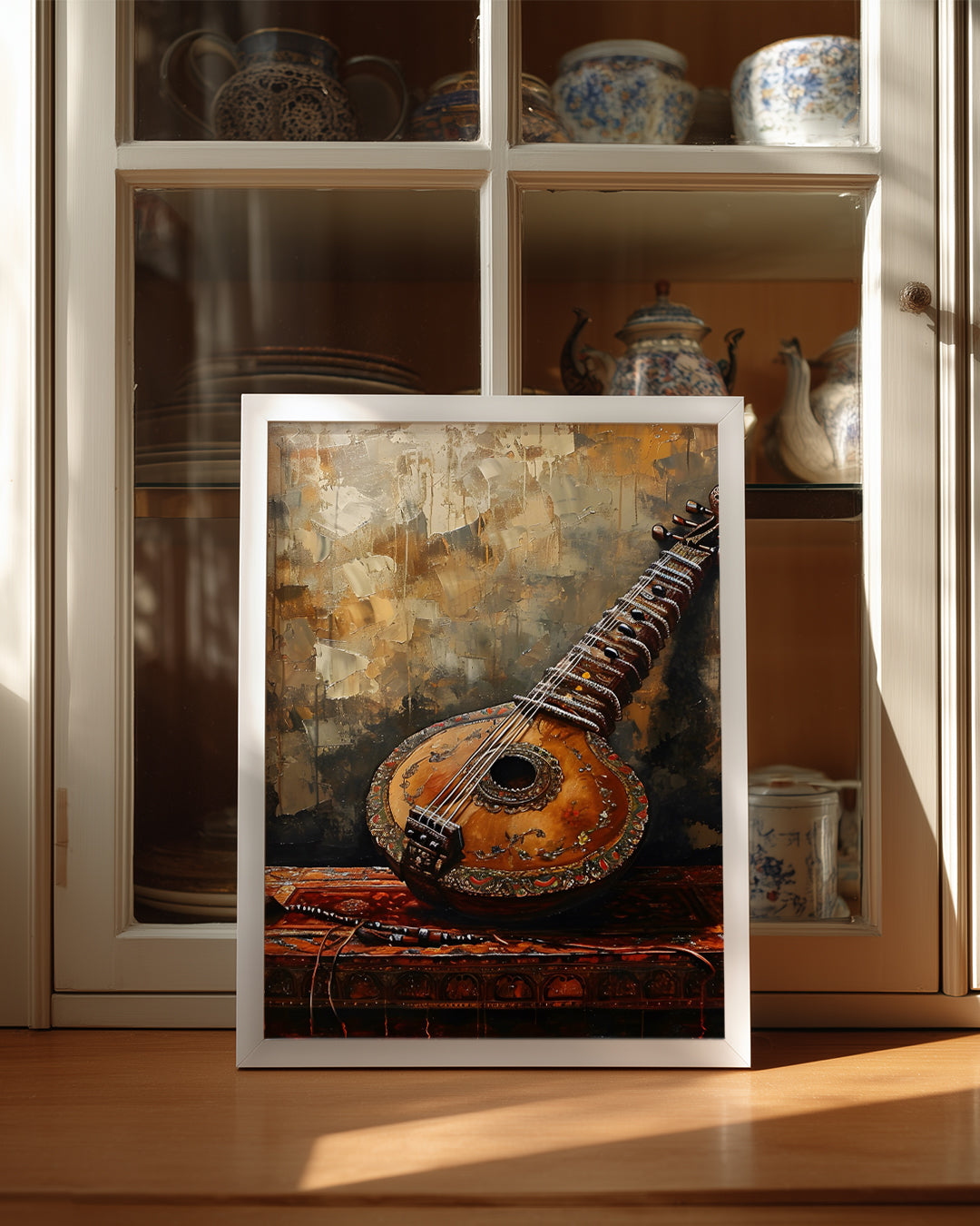 Saz Enstrümanı - Geleneksel Müzik Aleti İllüstrasyonu Poster Tablosu
