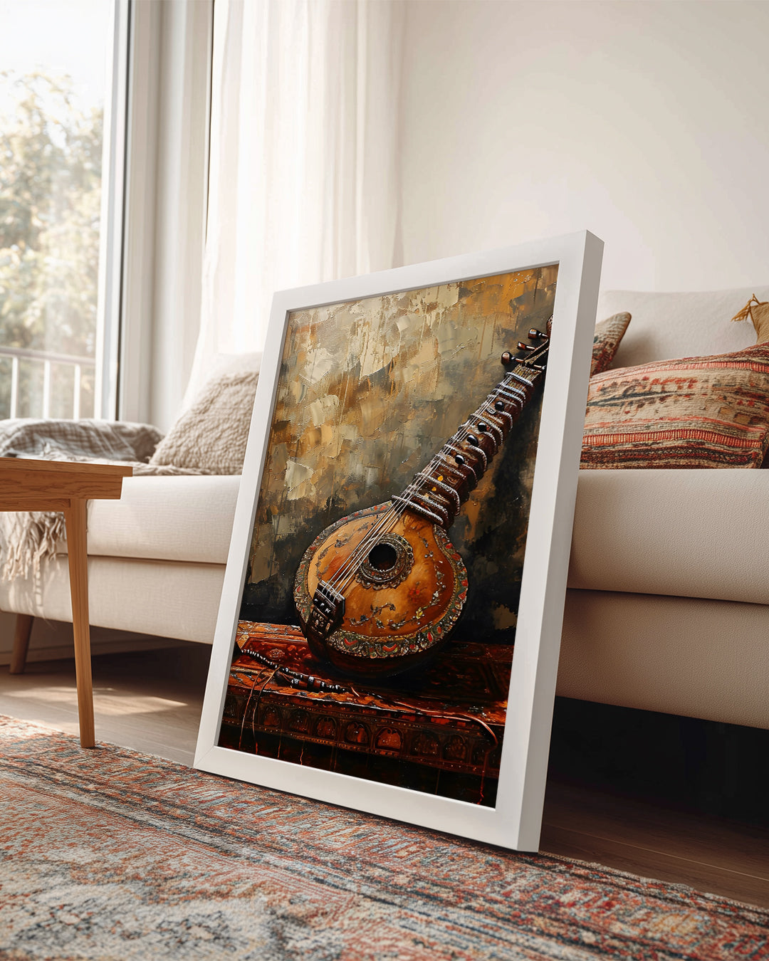 Saz Enstrümanı - Geleneksel Müzik Aleti İllüstrasyonu Poster Tablosu